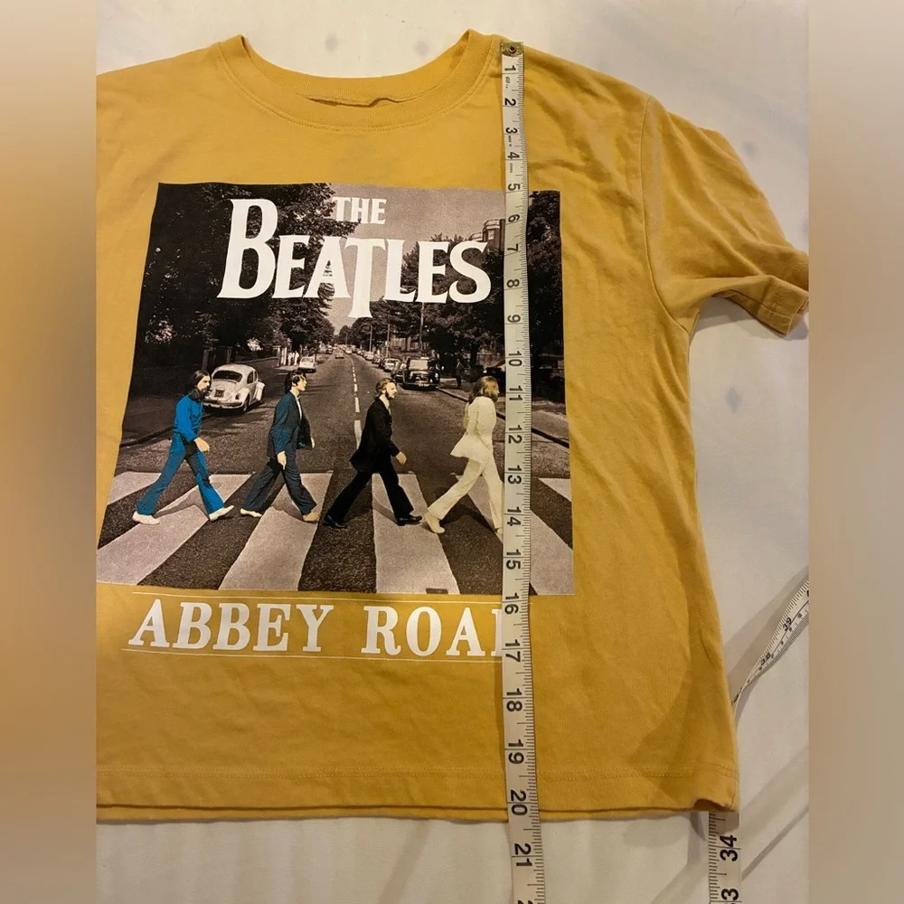 Love Tribe Women’s Mustard Beatles Abbey Road Tee in Sz S
